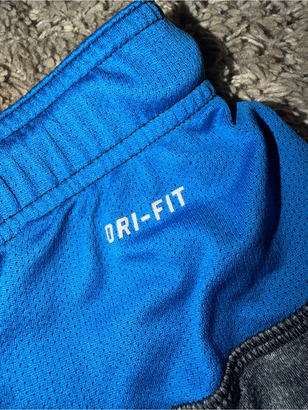 Nike Gray and Royal Blue Detroit Lions Kids Shorts - Picture 3 of 4